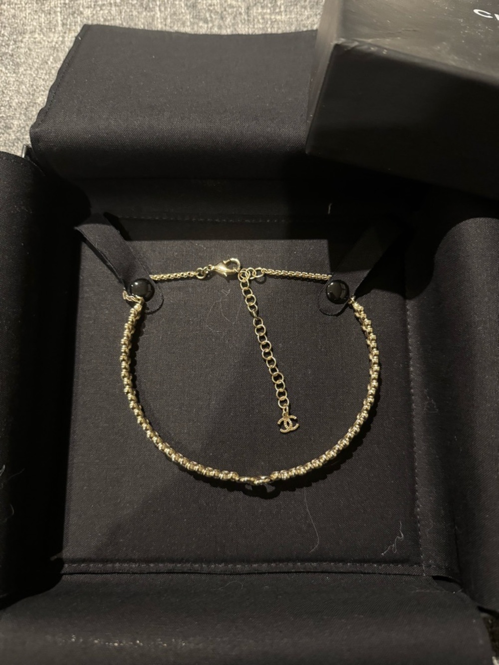 CHANEL Gold Crystal Double-Row CC Logo Necklace - Picture 2 of 6